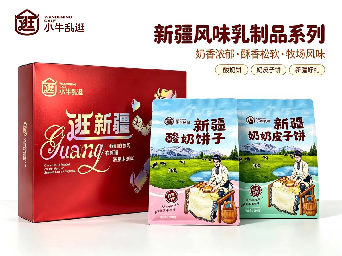 小牛乱逛酸奶饼子与奶皮子饼子组合礼盒