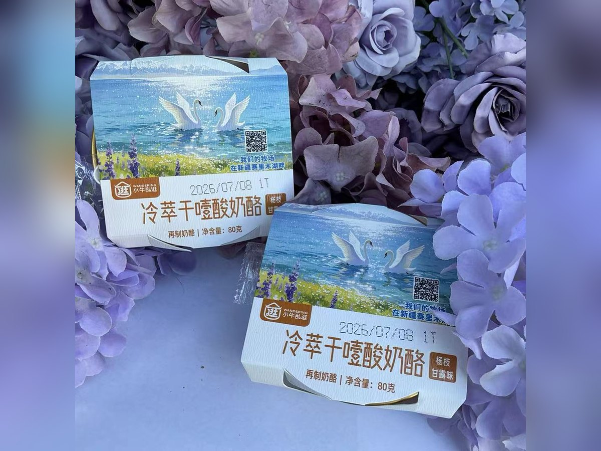 小牛乱逛冷萃干噎酸奶酪，杨枝甘露味，净含量 80 克