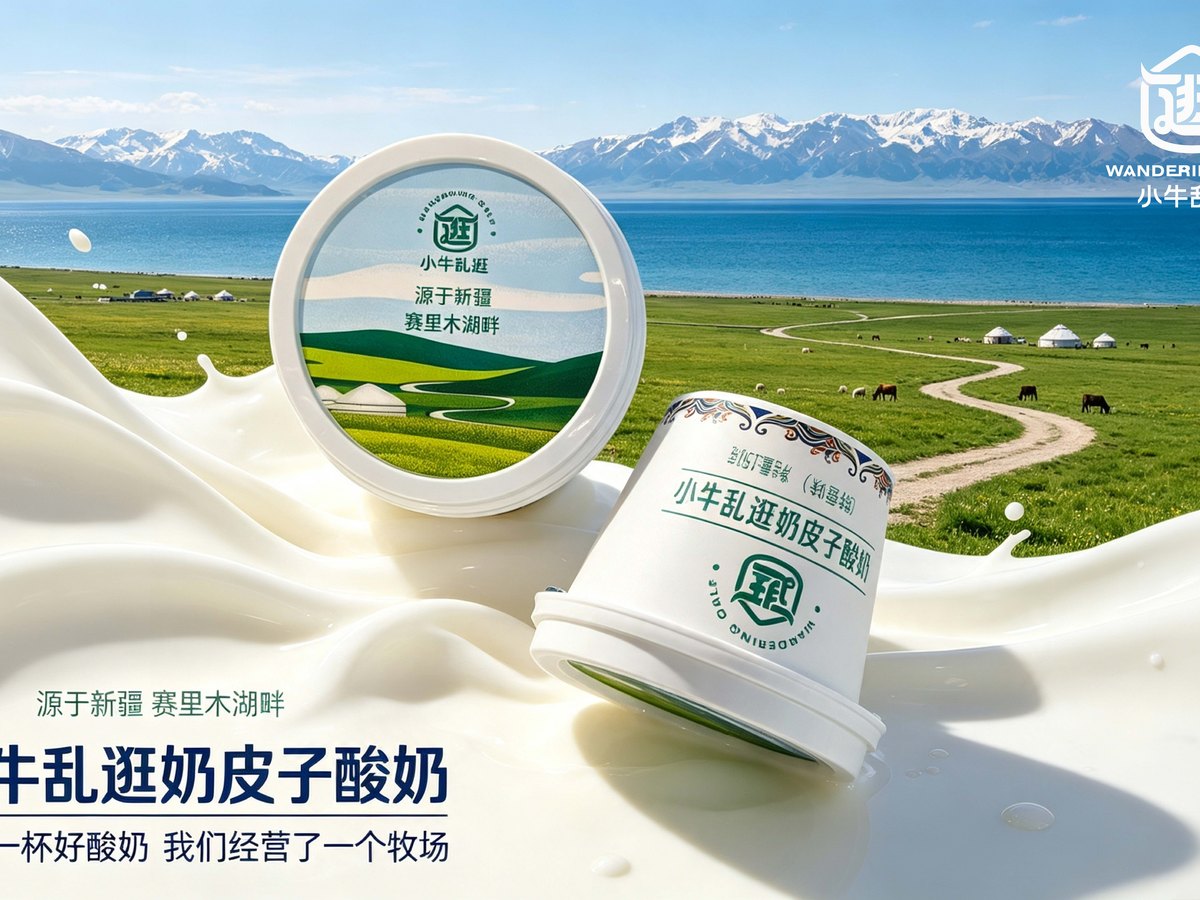 小牛乱逛奶皮子酸奶，杯装，净含量 150 克