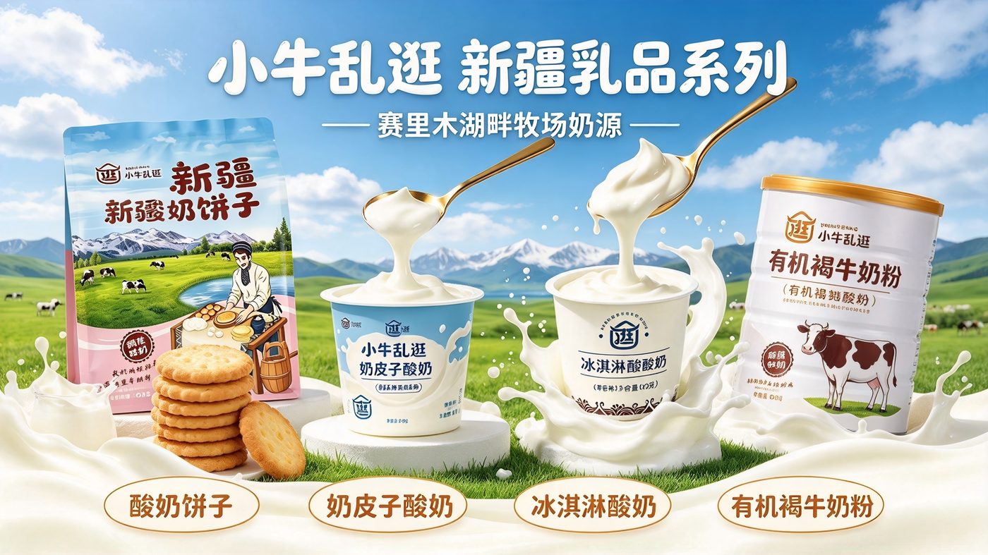 小牛乱逛新疆乳品系列：酸奶饼子、奶皮子酸奶、冰淇淋酸奶与有机褐牛奶粉
